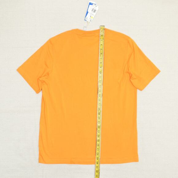 NEW Adidas Men T Shirt Short Sleeve Crew Neck Trefoil Cotton Orange Size L - Picture 5 of 8